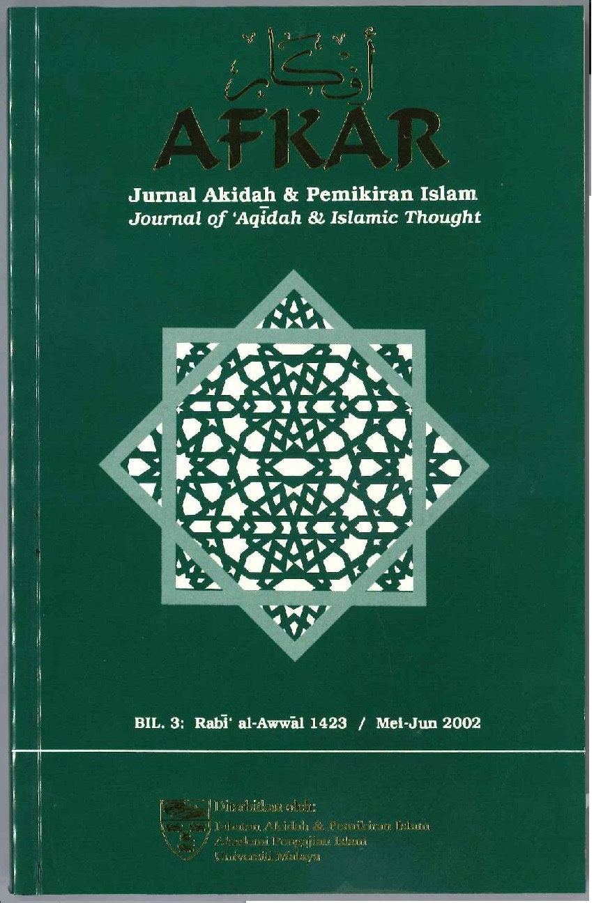 					View Vol. 3 No. 1 (2002): Afkar: Jurnal Akidah & Pemikiran Islam
				