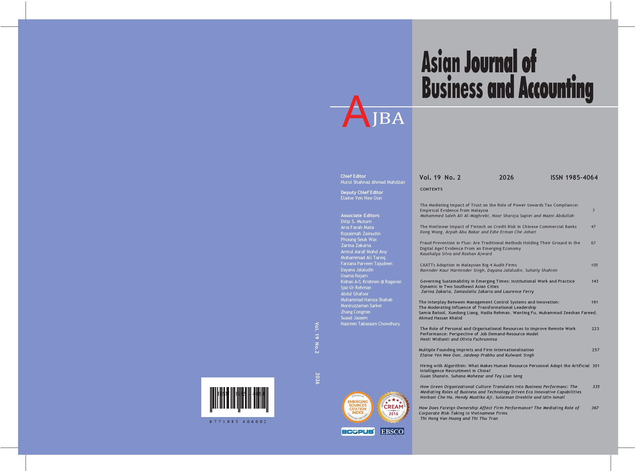 					View Volume 19, No 2 (2026)
				