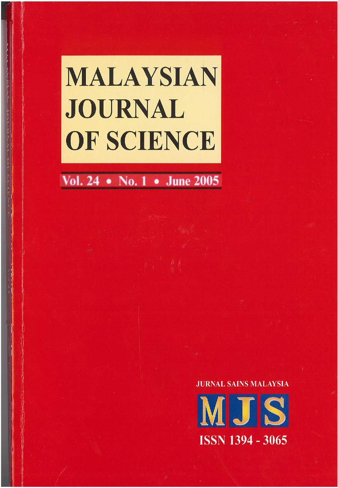 					View Vol. 24 No. 1 (2005): June 2005
				