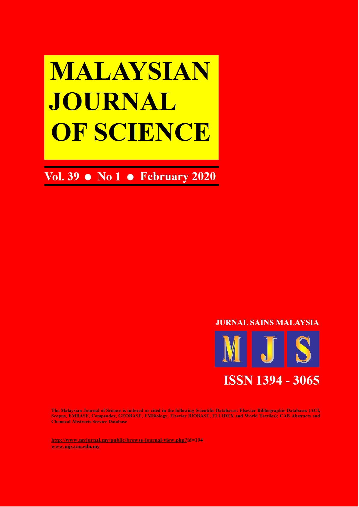 					View Vol 39 No 1 (2020): February
				